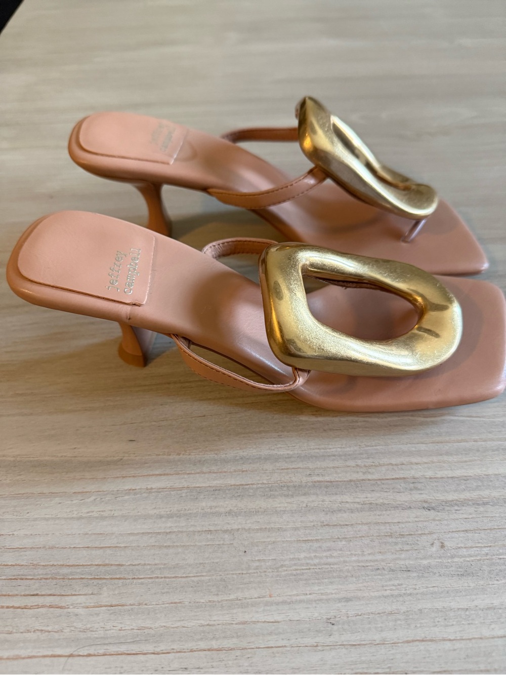 Jeffrey Campbell Linq Leather Ornamented Thong Sandals - Picture 3 of 4